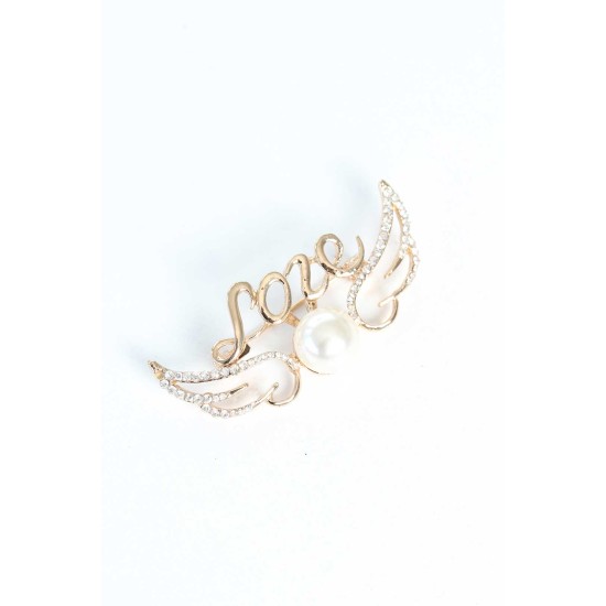 Zirkon Taşlı Metal Broş - TJ-BRS285