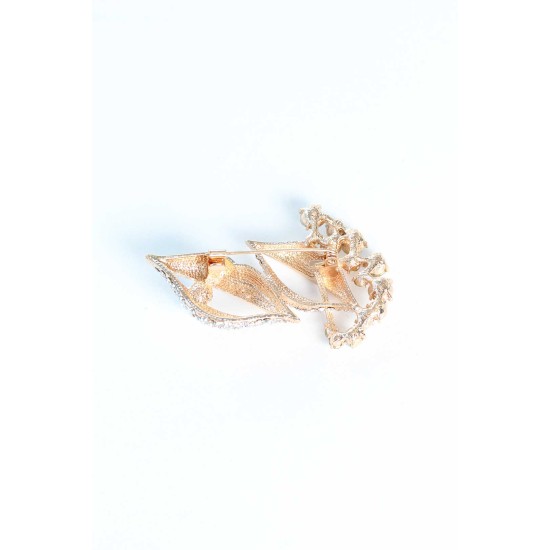 Zirkon Taşlı Metal Broş - TJ-BRS297