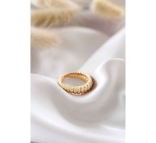 Altın Renk Ayarlamalı Burgu Kadın Yüzük - TJ-BYK1503