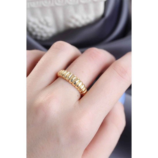 Altın Renk Ayarlamalı Burgu Kadın Yüzük - TJ-BYK1503