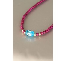 Vişne Rengi Tahta Boncuklu Kadın Kolye - TJ-BKO5151