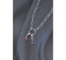 Yeni Sezon Kırmızı Kelebekli Kolye - TJ-BKO5278