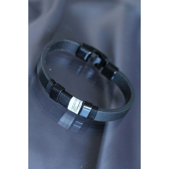 Siyah Beyaz Renkli Deri Bileklik - TJ-EB3074