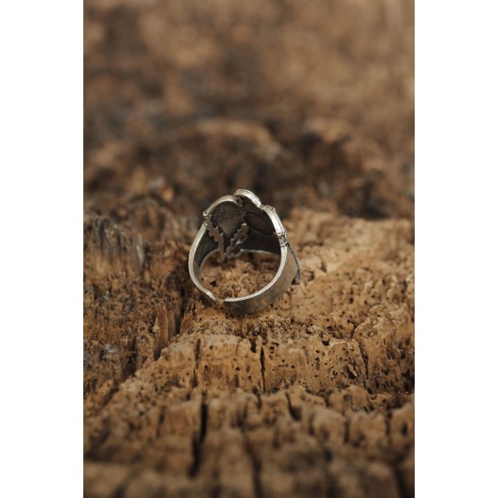 Ayarlanabilir Selçuklu Kartalı Arma Erkek Yüzük - TJ-EY344