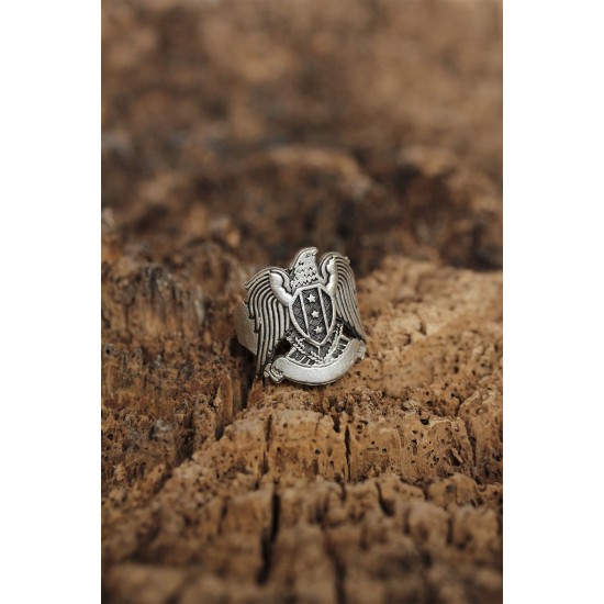 Ayarlanabilir Selçuklu Kartalı Arma Erkek Yüzük - TJ-EY344