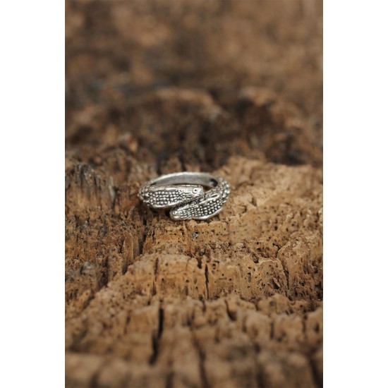 Ayarlanabilir Yılan Başı Tasarımlı Erkek Yüzük - TJ-EY354