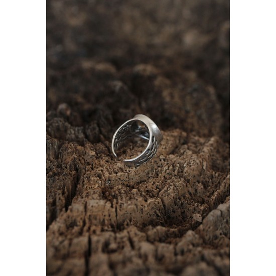 Barış İşareti Tasarımlı Ayarlamalı Erkek Yüzük - TJ-EY363