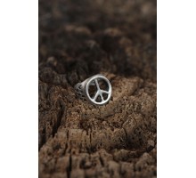 Barış İşareti Tasarımlı Ayarlamalı Erkek Yüzük - TJ-EY363