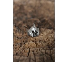 Ayarlanabilir Miğferli Kuru Kafa Tasarımlı Erkek Yüzük - TJ-EY386