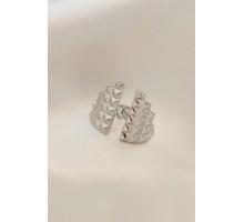 Ayarlamalı Gümüş Renk Metal Zirkon Taşlı Piramit Yüzük - TJ-BYK2022