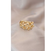 Ayarlamalı Gold Renk Metal Bombeli Boluncuk Model Yüzük - TJ-BYK2060