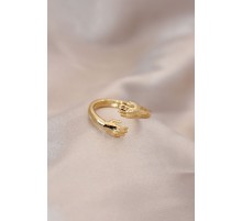 Ayarlamalı Altın Renk Metal Sarılan Eller Model Yüzük - TJ-BYK2062