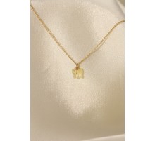 Zirkon Taşlı Sarı Renk Minimal Kelebek Kolye - TJ-BKO5956