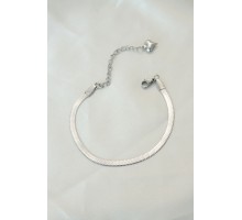 316L Çelik Gümüş Renk İtalyan Zincirli Bileklik - TJ-BB4102