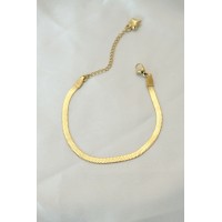 316L Çelik Gold Renk İtalyan Zincirli Bileklik TJ-BB4103