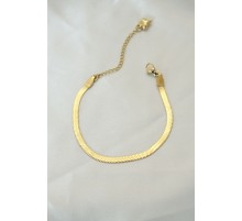 316L Çelik Gold Renk İtalyan Zincirli Bileklik - TJ-BB4103