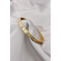 316L Çelik Gold Renk Zirkon Taşlı Bileklik TJ-BB4119