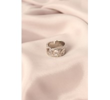 Gümüş Renk Metal Taşlı Model Ayarlanabilir Kadın Yüzük - TJ-BYK2152