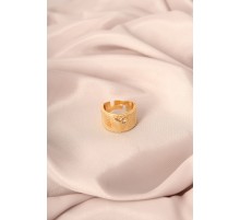 Gold Renk Metal Zirkon Taşlı Kalp Model Ayarlanabilir Kadın Yüzük - TJ-BYK2163