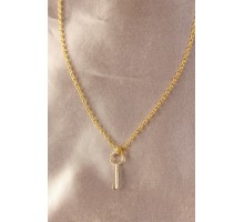 Gold Renk Metal Anahtar Detay Kadın Kolye - TJ-BKO6032