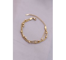 316L Kararmaz Çelik Gold Renk Top Zincirli Kadın Bileklik - TJ-BB4171