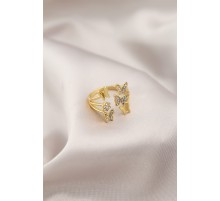 Gold Renk Metal Kelebek Model Kadın Yüzük - TJ-BYK2191