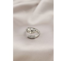 Gümüş Renkli Metal Kaplan Model Zirkon Taşlı Kadın Yüzük - TJ-BYK2209