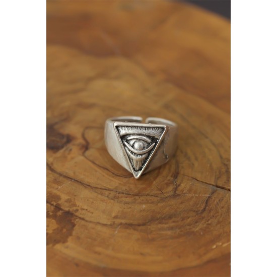 Göz Detay Metal Ayarlanabilir Erkek Yüzük - TJ-EY453