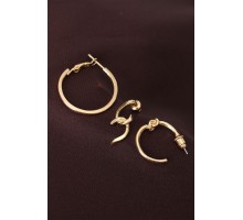 Düğüm Model Altın Renk Metal Çoklu Küpe - TJ-BKP6189