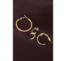 Düğüm Model Altın Renk Metal Çoklu Küpe - TJ-BKP6189