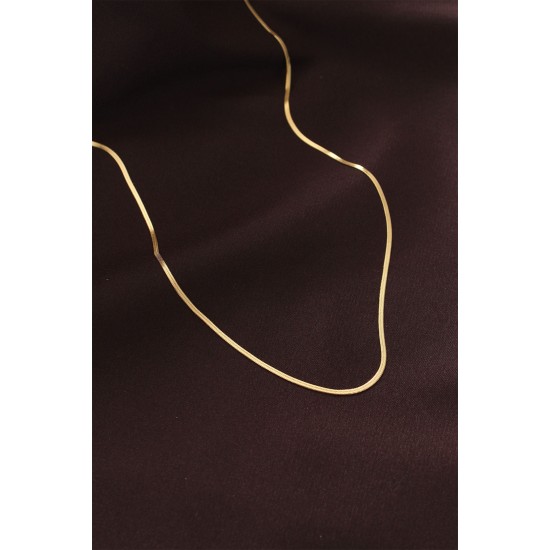 Çelik Gold Renk 60 cm İnce İtalyan Zincir Kolye - TJ-BKO6227