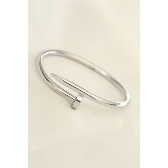 316L Çelik Gümüş Renk Çivi Model Bileklik - TJ-BB4320