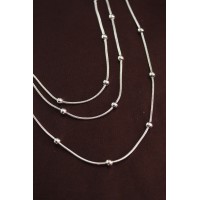 316L Çelik Gümüş Renk Minimal Topçuk Model Çoklu Kolye TJ-BKO6332