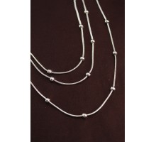 316L Çelik Gümüş Renk Minimal Topçuk Model Çoklu Kolye - TJ-BKO6332