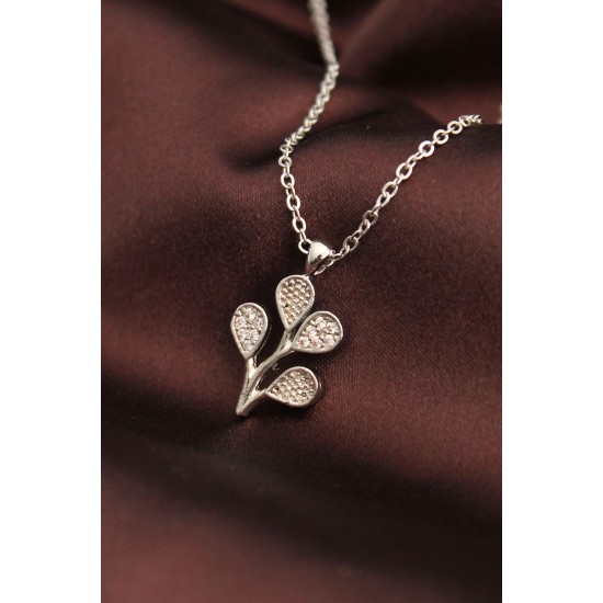 Gümüş Renk Zirkon Taşlı Çoklu Balon Kolye - TJ-BKO6347