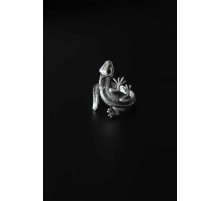 Kertenkele Figür Antik Gümüş Renk Ayarlanabilir Erkek Yüzük - TJ-EY528