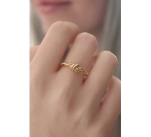 Gold Renk Halat Düğüm Model Kadın Yüzük - TJ-BYK2416