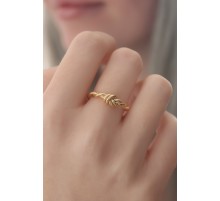 Gold Renk Halat Düğüm Model Kadın Yüzük - TJ-BYK2416