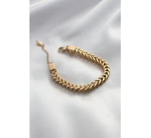 Çelik Gold Renk Kalın Zincir Model Kadın Bileklik - TJ-BB4693