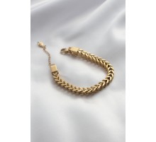 Çelik Gold Renk Kalın Zincir Model Kadın Bileklik - TJ-BB4693