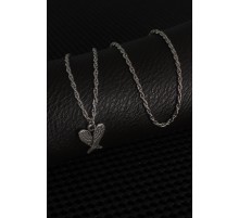 Gümüş Renk Kanat Figür Erkek Kolye - TJ-ERK1242