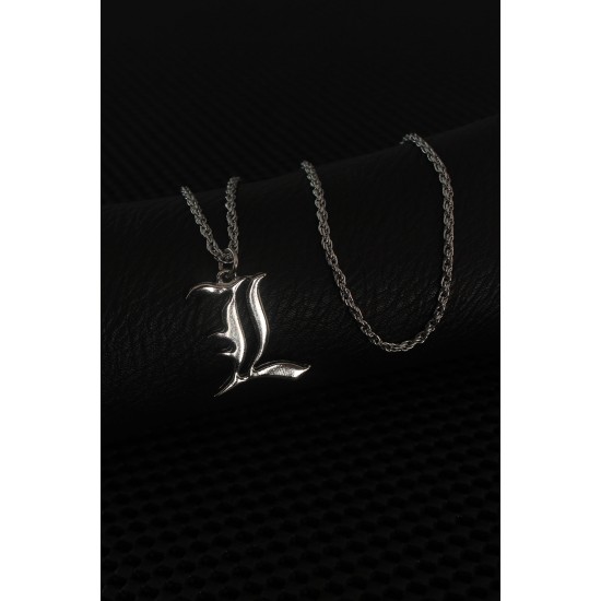 Gümüş Renk L Harf Erkek Kolye - TJ-ERK1244