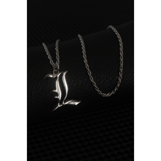 Gümüş Renk L Harf Erkek Kolye - TJ-ERK1244