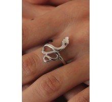 Gümüş Renk Yılan Model Kadın Yüzük - TJ-BYK2527