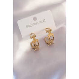Çelik Gold Renk Tifanny Zincir Model Kadın Küpe TJ-BKP6933