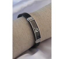 Siyah Metal Çekiç Orak Model Siyah Deri Erkek Bileklik - TJ-EB3574