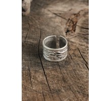 Antik Gümüş Renk Motif İşleme Ayarlanabilir Erkek Yüzük - TJ-EY598
