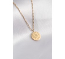 316L Çelik Gold Renk Burçlar İşleme Kadın Kolye - TJ-BKO7016