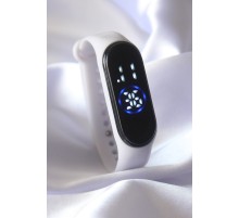 Beyaz Renk Silikon Kordonlu Dijital Dokunmatik Saat - TJ-BS3451