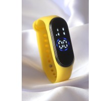 Sarı Renk Silikon Kordon Led Dokunmatik Saat - BJ-BS3452